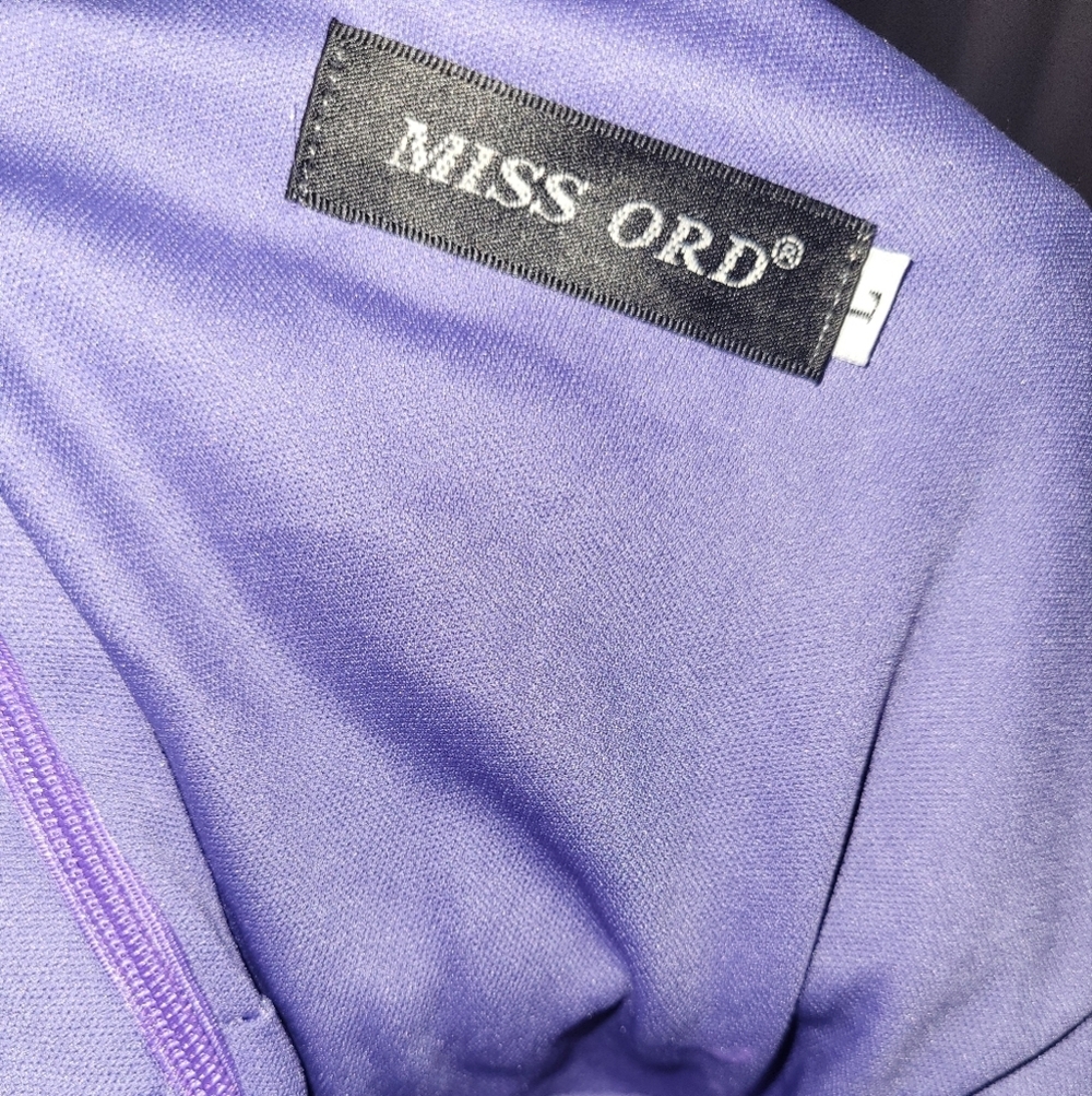 Elegant Purple Asymmetrical Cutout Dress - Picture 6 of 6